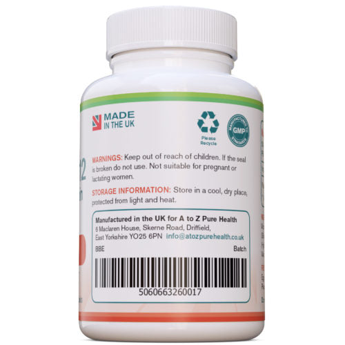 A to Z Pure Health Vitamin B12 Methylcobalamin, 60 Tablets