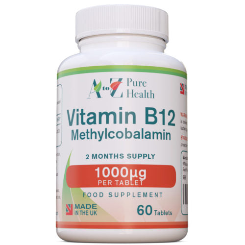 A to Z Pure Health Vitamin B12 Methylcobalamin, 60 Tablets